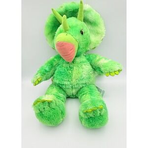 Build-A-Bear Workshop Triceratops Dinosaur Green Plush Stuffed Animal 15 inch